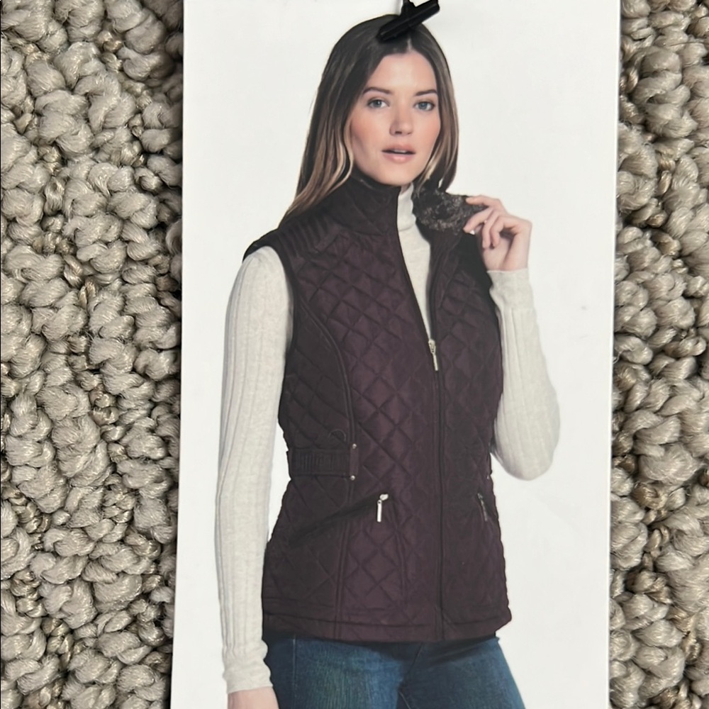 Weatherproof Purple Quilted Vest Fitted Water-Resistant